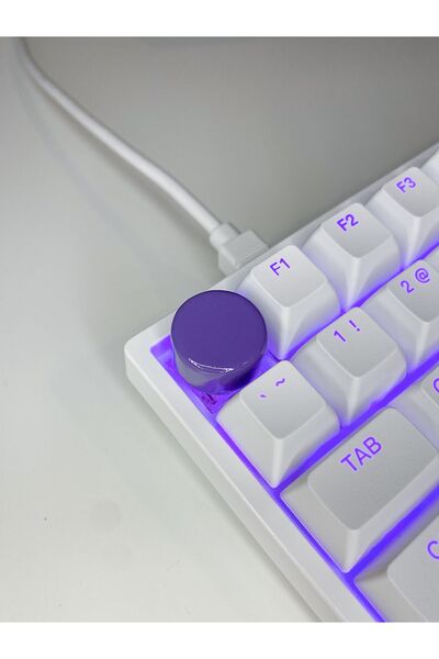 buffed Round Mekanik Klavye Tuşu Mor Artisan Keycaps Gamer Aksesuar buffed