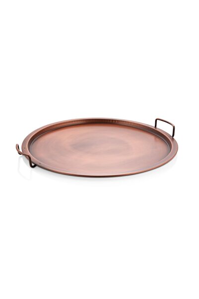 LUCKYHOMES Vintage 3-Piece Copper Round Presentation and Breakfast Tray - Decorative Home Tableware Kitchen