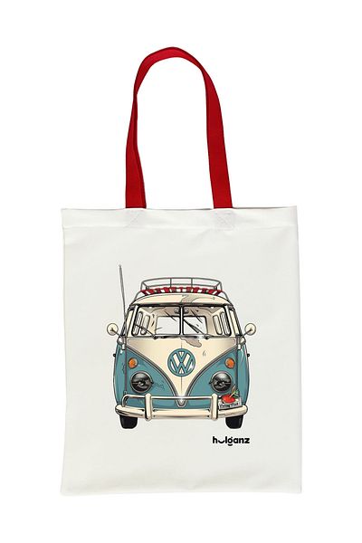 Hulganz Classic Cars Red Tote Bag - Printed with Handle, 33x40cm
