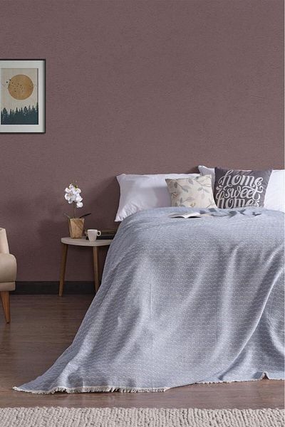 Miabella Home Pike Double, Summer Pike 100% bumbac, cuvertură de pat dublă, cu ciucuri pe margine, moale