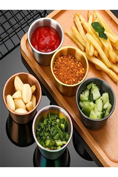BİODATA 4 ADET 304 Paslanmaz Çelik Reçellik  Hardal/Salata/Domates Sosu Çeşni...