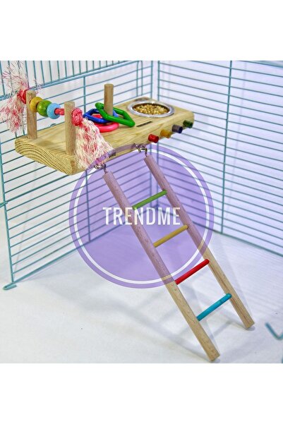 UniqBirdToys Trendme Cage Bird with Ladder and Feeding Holder Balcony Toy