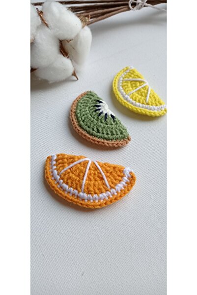 Masal Örgü Dünyası Natural And Cute Fruit Themed Hair Accessory Snap Clip Ora...