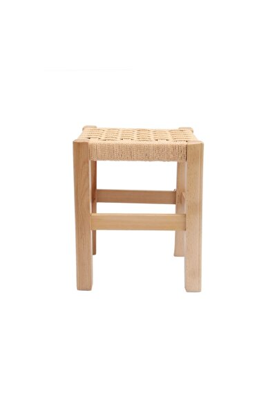 Türkay Hasır Örgülü Tabure Akça Renk 35 Cm (YÜKSEKLİK)