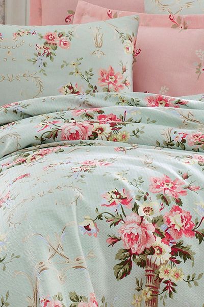 Eponj Home Mega King 260x230cm Alanur Mint - Natural Pique Printed