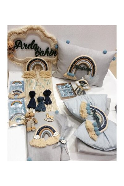 ZEYNEPİN TASARIM EVİ Makrome Kapı Süsü Bebek Hastane Seti