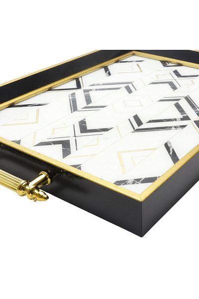 T.Concept Rectangular Glass Surface Engagement Presentation Tea Tray - Abstract Series Dmt415