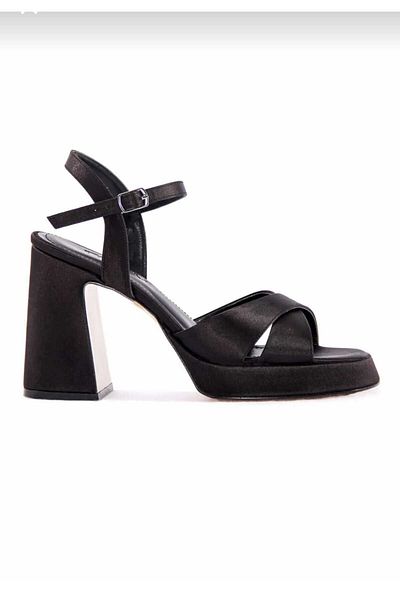 Modavien pantofi de dama negri cu platforma de 10 cm