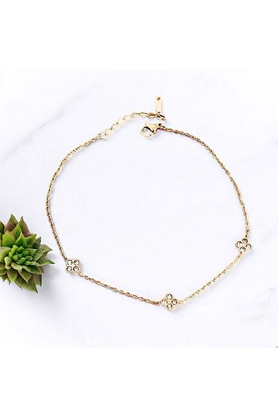 lolajewelry Lucky Star - Luxury Steel Zircon Stone Steel Anklet