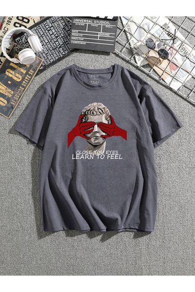 BEGRİFF unisex póló „Learn To Feel” felirattal