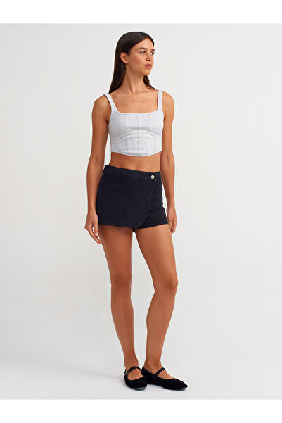 Dilvin 30963 Model Top-Grey Melange Corset