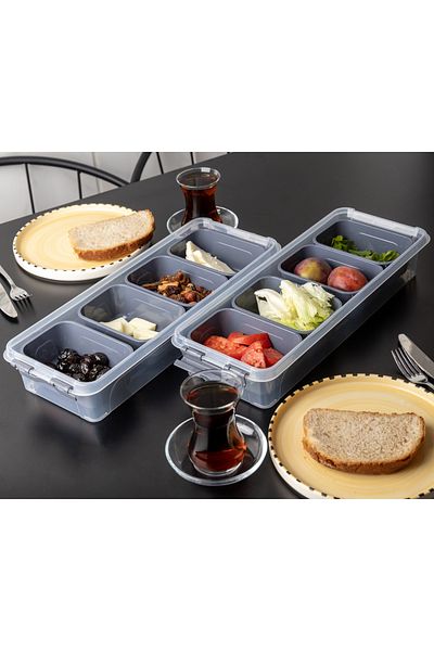 Ecolux Maxi Luxury 4 Compartment Breakfast Set with Lid -ANTHRACITE