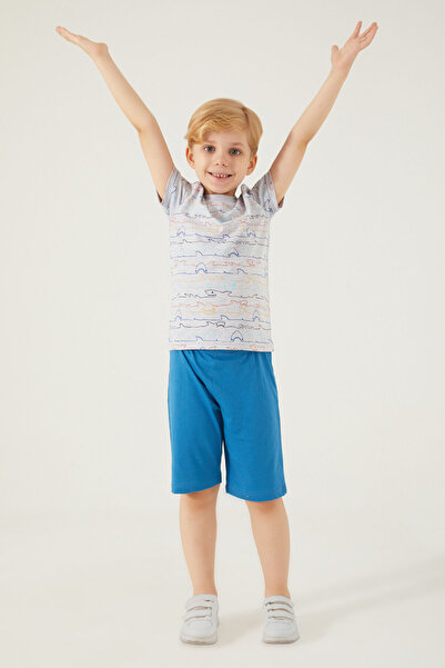 ROLY POLY Rolypoly Shark Pattern Gray Boy Bermuda Suit