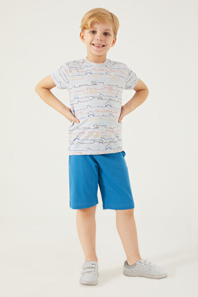 ROLY POLY Rolypoly Shark Pattern Gray Boy Bermuda Suit