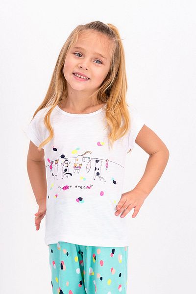 ROLY POLY White Girl's Capri Set - Rolypoly Sweat Dream