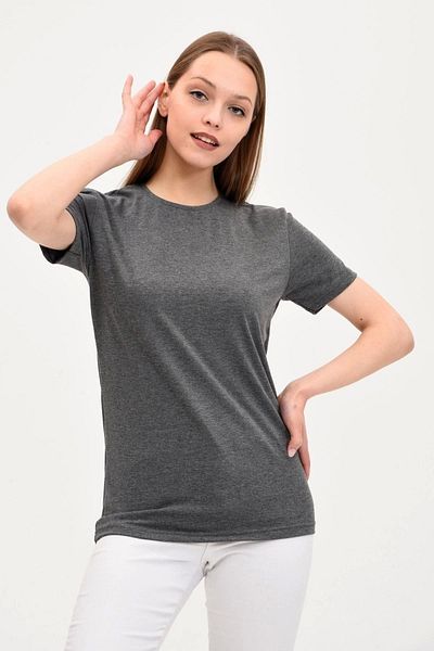 GENIUS STORE Γκρι Γυναικείο T-Shirt Crew Neck - Basic Model