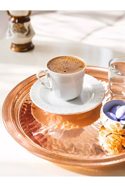 Bakır Concept صينية مفردة مستديرة صغيرة بلون نحاسي لامع