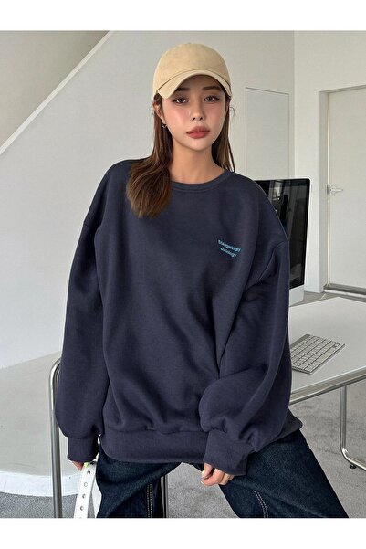 coolart Sociology Hanorac gros de iarnă - Albastru închis, imprimat, supradim...