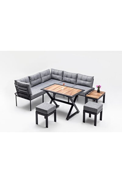 Tiryaki Aksesuar Artemis Mutfak Köşe Takımı Bahçe Balkon Teras Metal Köşe Tak...