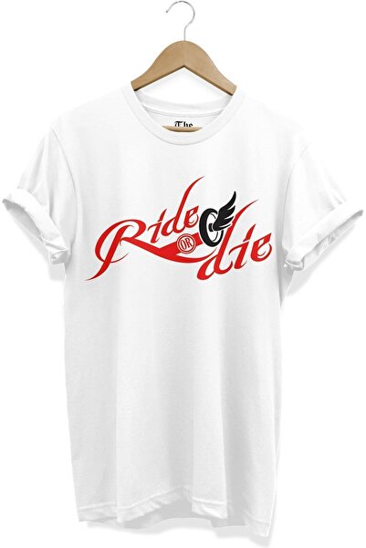 The Baski Bela unisex majica za vožnju motocikla "Ride Or Die" Štampano kratk...