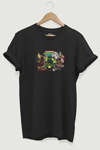 The Baski Crne unisex majice Ninja kornjače Štampano kratkih rukava T-shirt