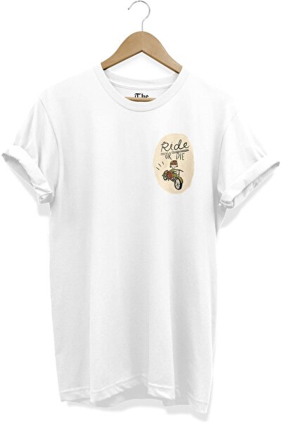 The Baski Bela unisex majica za motocikliste "Ride Or Die" Štampano Cool diza...