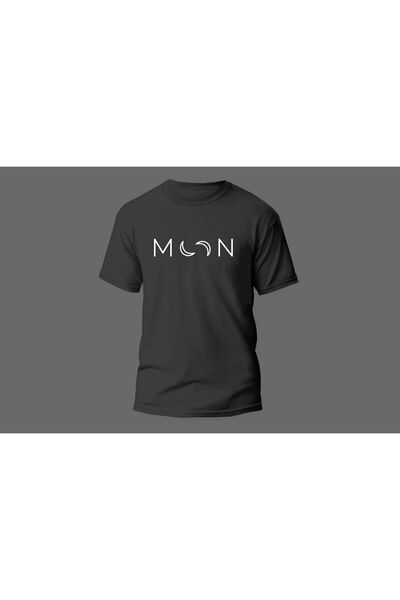 The Baski Crna unisex majica Moon Moon Štampano Minimal kratki rukav T-shirt