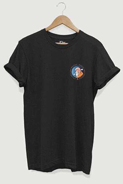 The Baski Tricou unisex negru Master Roshi - Imprimat Turtle School, mânecă s...