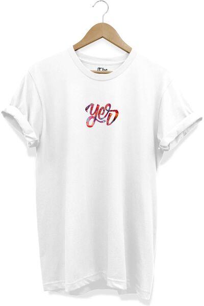 The Baski Bela unisex majica sa tekstom "Yes" Štampano dizajn kratkih rukava ...