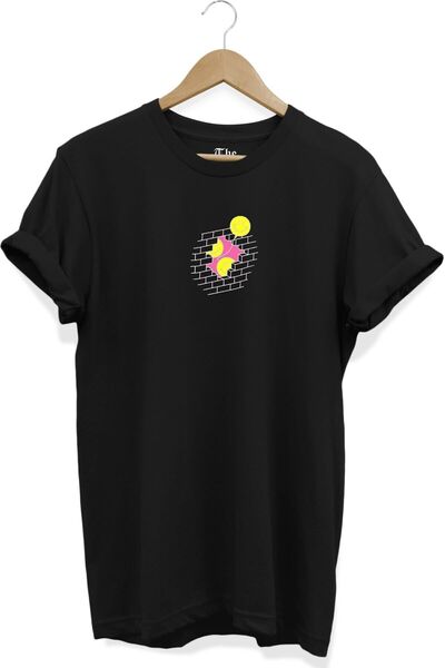 The Baski Crni unisex emotikon osmeha Štampano Cool kratki rukav T-shirt