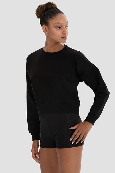 Superstacy Ena Oversize Black Crop Sweatshirt