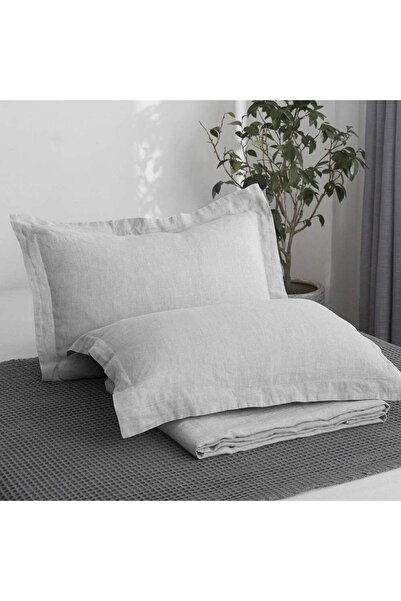 EVYA Flounced 4 Piece Duvet Cover Set Double 160X200 cm Natural Cotton Soft Fitted Sheet Comfortable