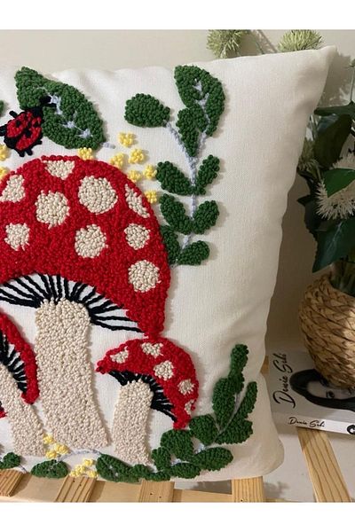 Punch 43X43 Mushroom Leaf Pillow Pillow - 1 Piece