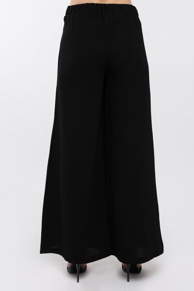 Generic Brand Women's Trousers Crepe Fabric Elastic Waist Comfortable Cut