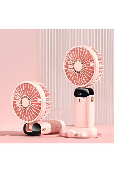 Tastech Mini Klima Led Göstergeli Şarjlı El Fanı Vantilatör 5 Kademeli Hız Serinletici Parfümlü Fan