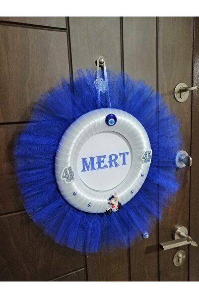 Büşra Süsleme Sünnet Kapı Süsü Mavi Tüllü, Isim Yazılı Snk4