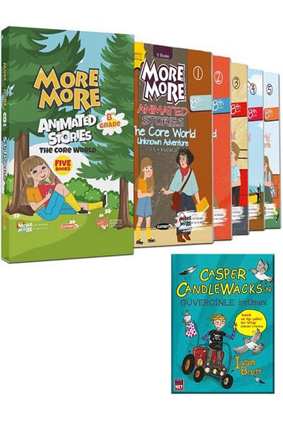 Kurmay Yayınları 8 MORE&MORE STORY SET BOXED (5 BOOKS) AND CASPER CANDLEWACKS SET Ivan Brett