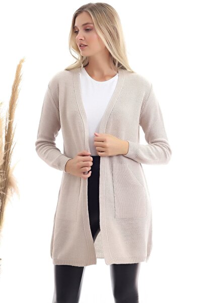 Devinka Γυναικεία Πλεκτή Ζακέτα με πέτρα καγκουρό