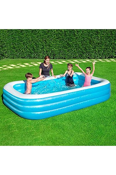 BESTWAY Blue-White Rectangular Swimming Pool - 54009, 305x183x56 cm