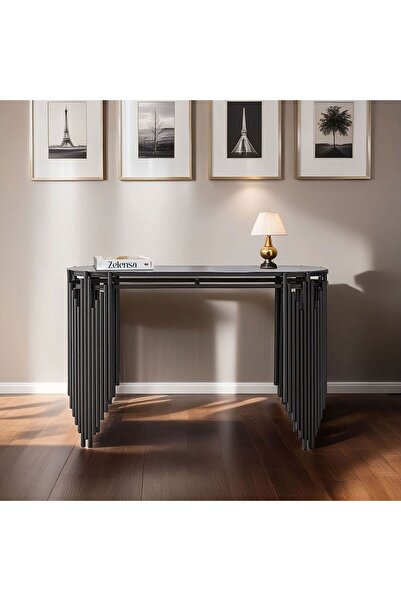 ZELENSA MAT SİYAH DRESUAR ANTRE FIRINLI BOYALI METAL DRESUAR