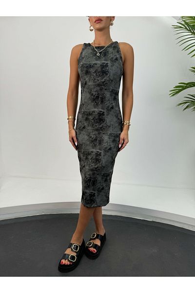 Elif Özbey Butik Rochie de corp cu model Tie-Dye antracit