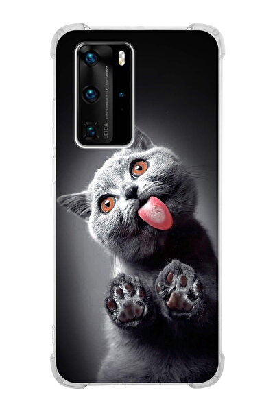 PrintiFy حافظة مضادة للصدمات متوافقة مع هاتف Huawei P40 Pro مع طباعة Cat 2 وح...