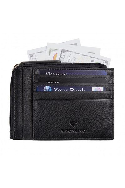 RV Roncato Men's Wallet & Card Holder 41263801   Roncato Boston Credit Card Holder with Zipper Black