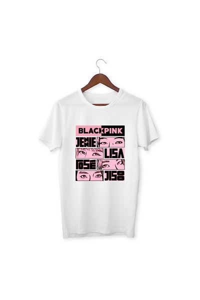 YAPO TİCARET Blackpink Λευκό μπλουζάκι για παιδιά και ενήλικες - JENIE LISA ROSE JISOO