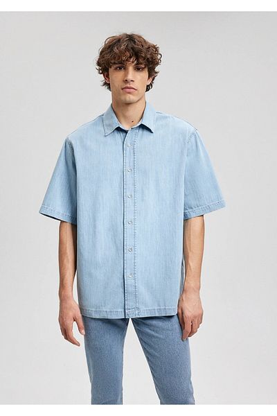 Mavi Cămașă de jeans oversize, casual, albastru deschis Benson -0210220-87155
