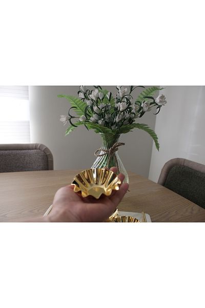 Dumans home 6 Pieces Metal Coffee Side Sugar Bowl and Turkish Delight Bowl Dragee