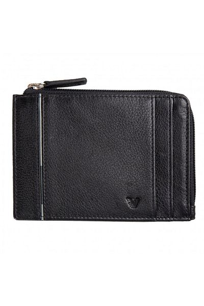 RV Roncato Men's Wallet & Card Holder 41263801   Roncato Boston Credit Card Holder with Zipper Black