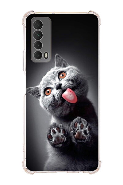 PrintiFy Huawei P Smart 2021 Compatible Cat 2 Printed Transparent Anti-Shock ...