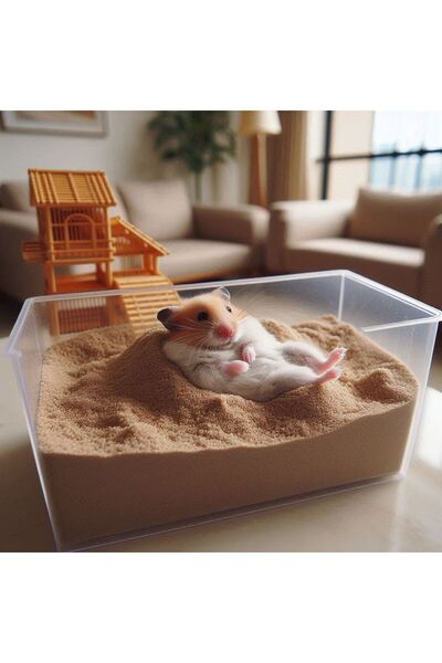 MDİZMİR Hamster Banyo Kumu Yarım KG Deri ve Tüy Sağlığı MD İzmir Hamster