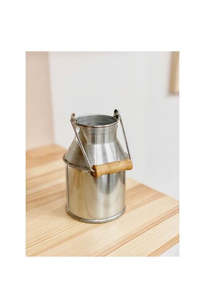 LUCKYHOMES Mini prezentator galvanizat de 14 cm Vaza Güğüm - Stil Country, Suport pentru stilou si Suport pentru tacamuri decorativ